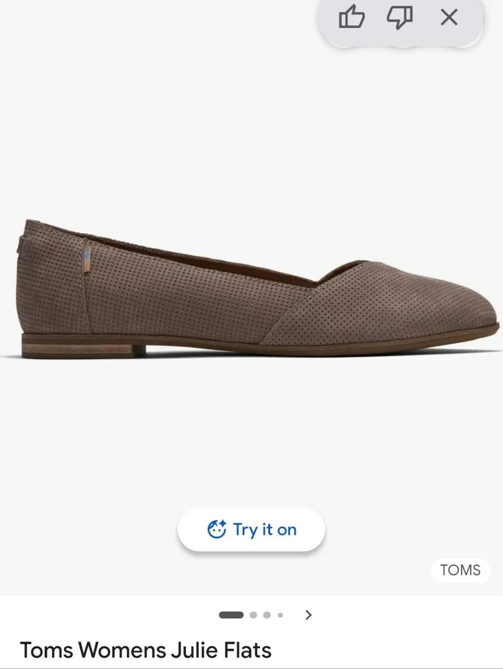 Toms Womens Julie Suede Flats Color: Taupe Grey Size 8.5
